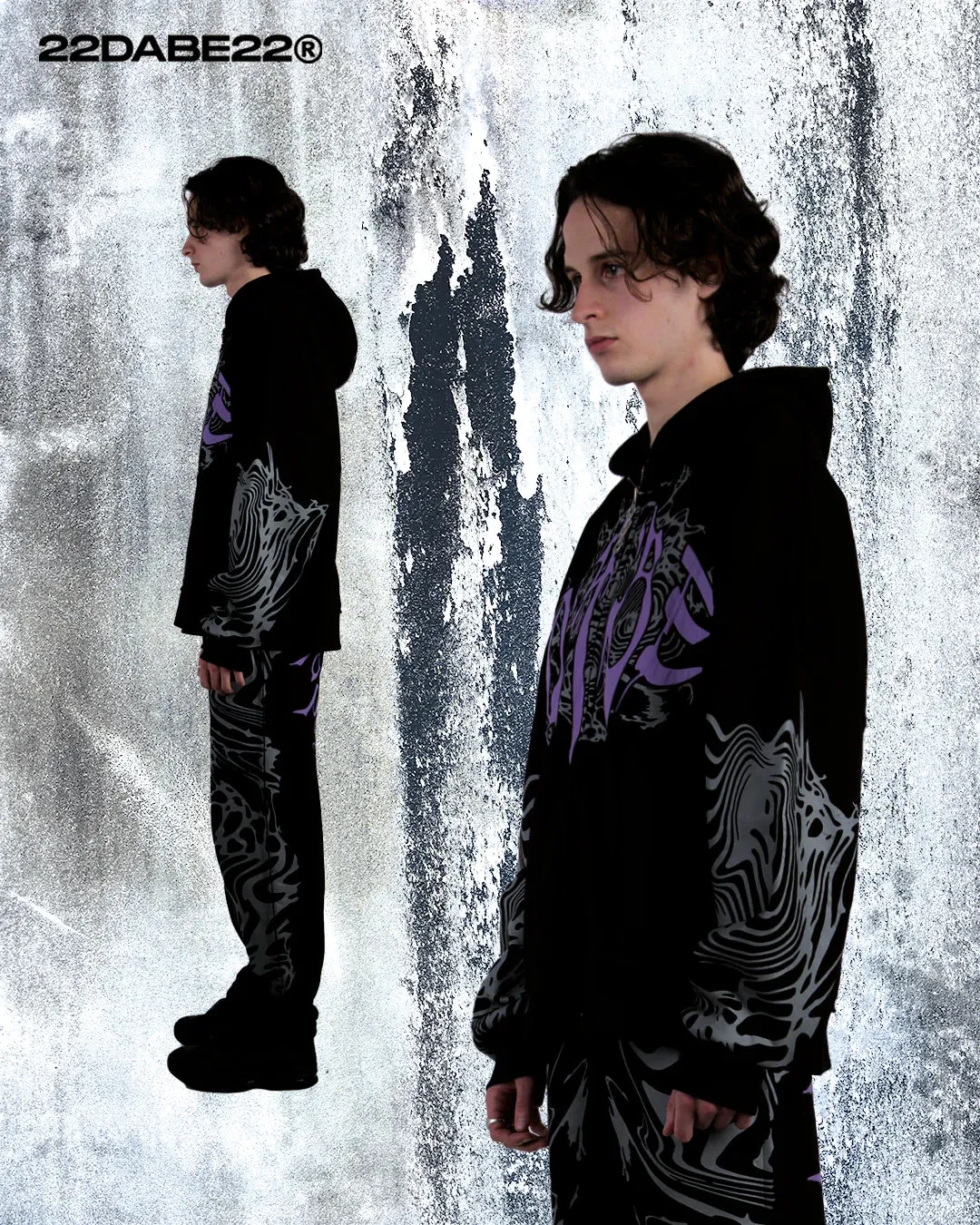 22DABE22 Black/Lila ZIPPER