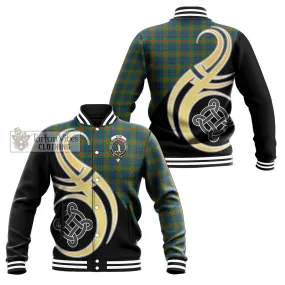 Aiton Tartan Baseball Jacket with Family Crest and Celtic Symbol Style