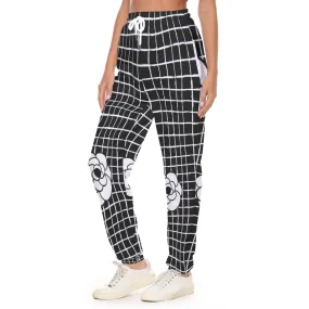 All-Over Print Women's Casual Pants 227 black and white flower print