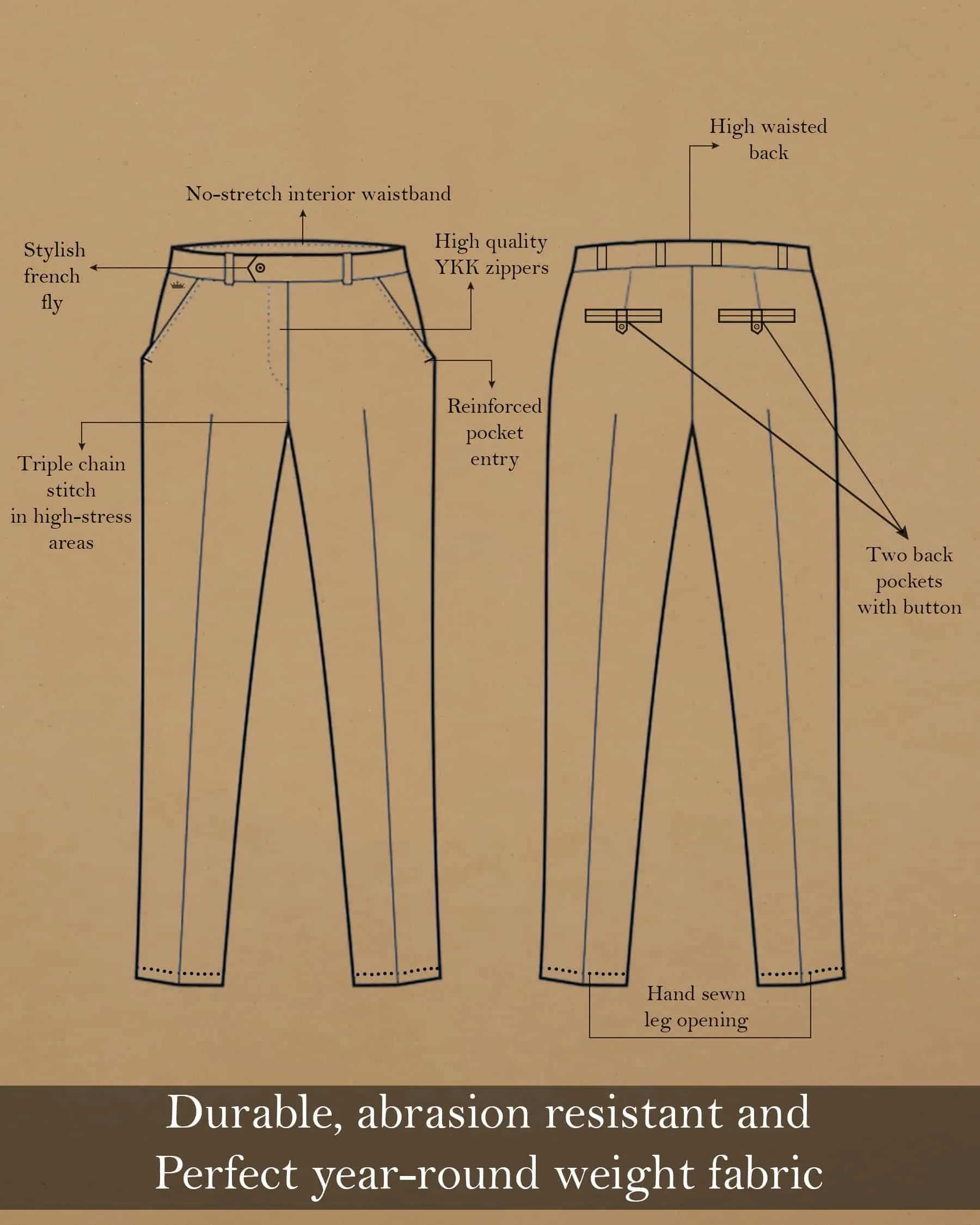 Anchor Grey Linen Havana Performance Pant