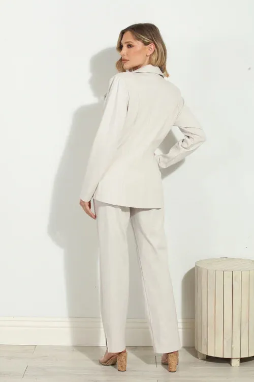 Button Ponti Blazer - White
