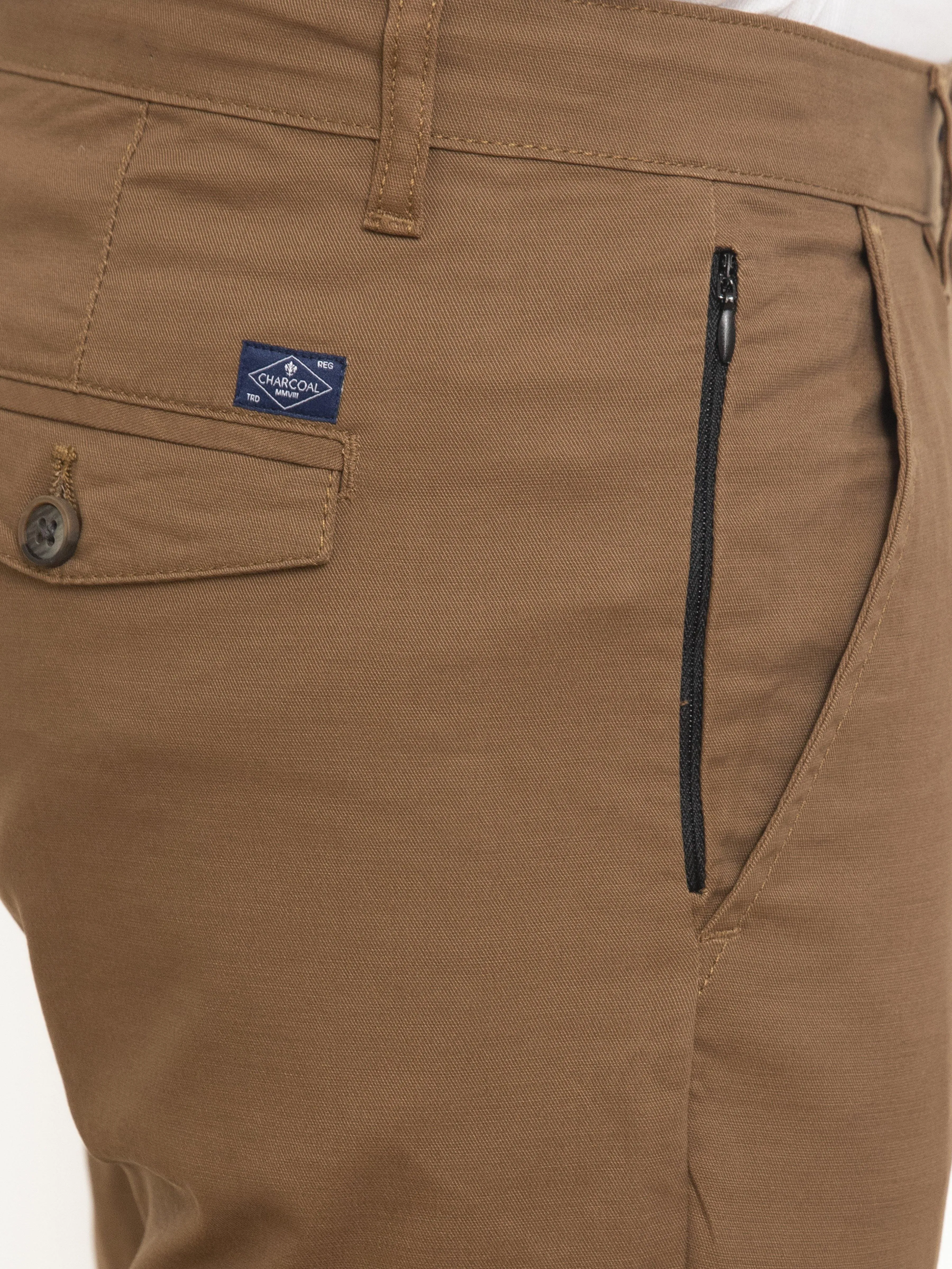 CASUAL PANT SLIM FIT CROSS POCKET CAMEL