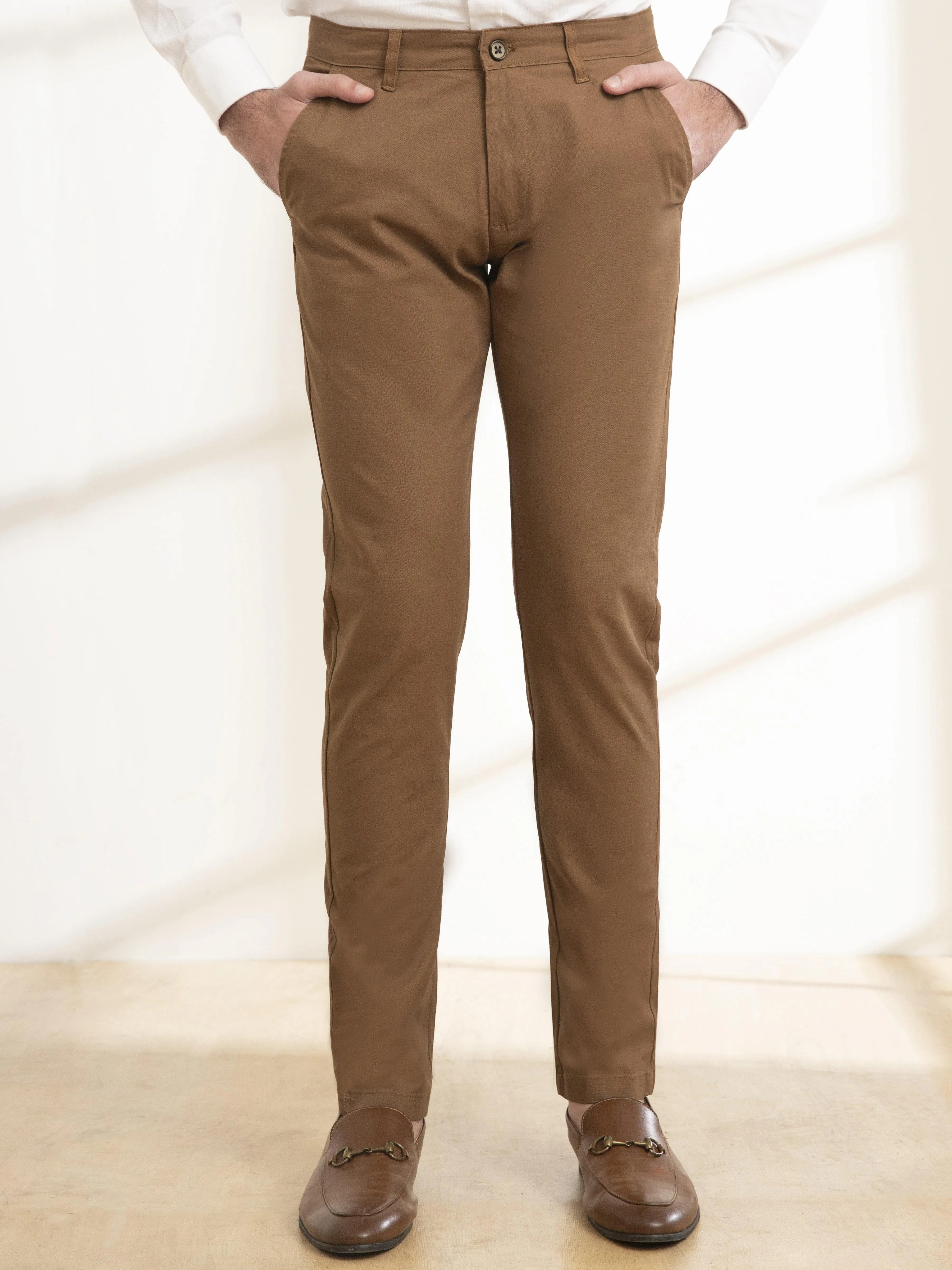 CASUAL PANT SLIM FIT CROSS POCKET CAMEL