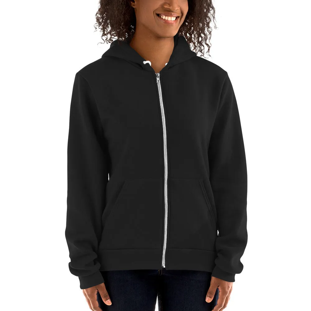 Cat With Third Eye, Unisex Zip Up Hoodie Sweater, Black