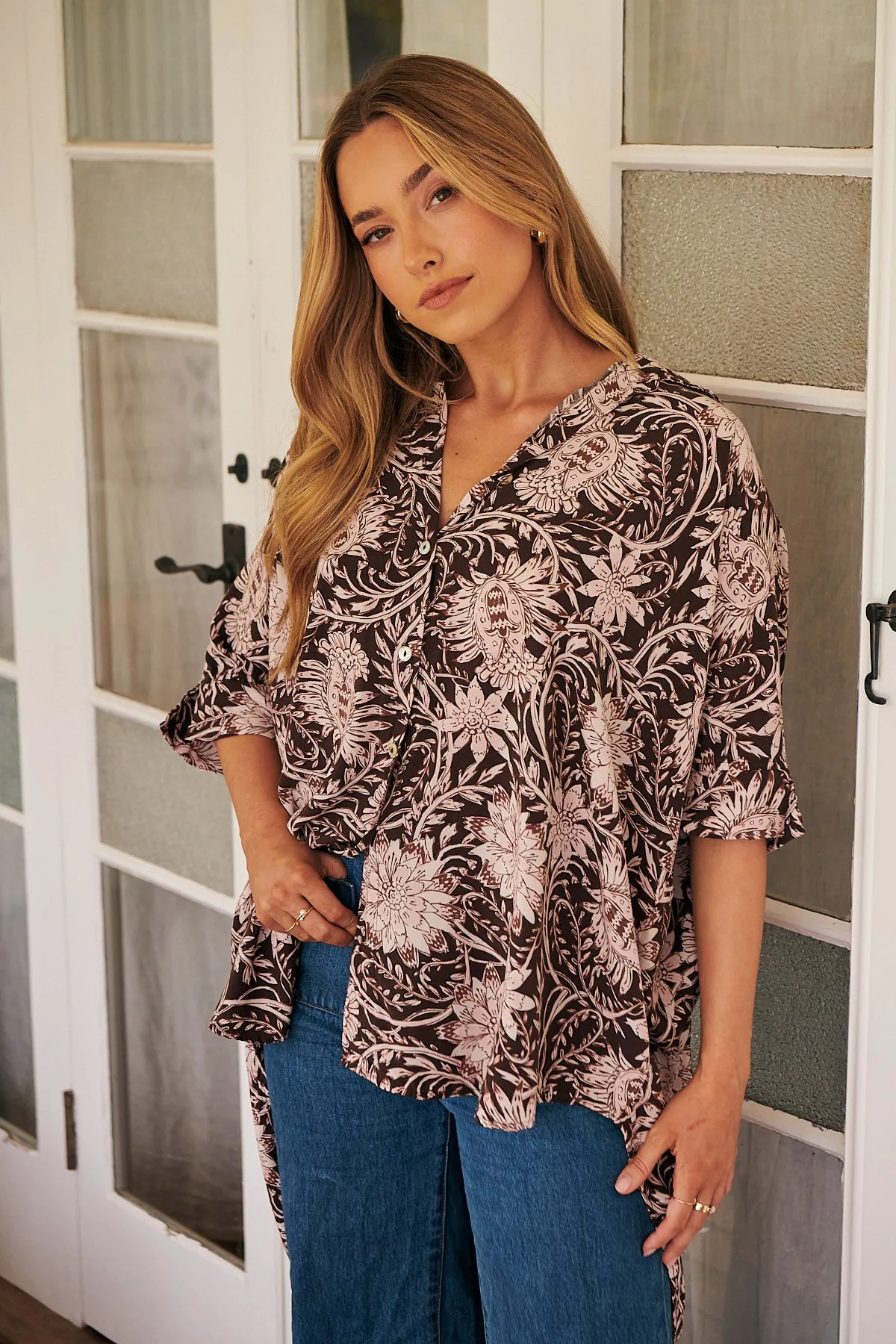 Che Shirt - Pink/Brown
