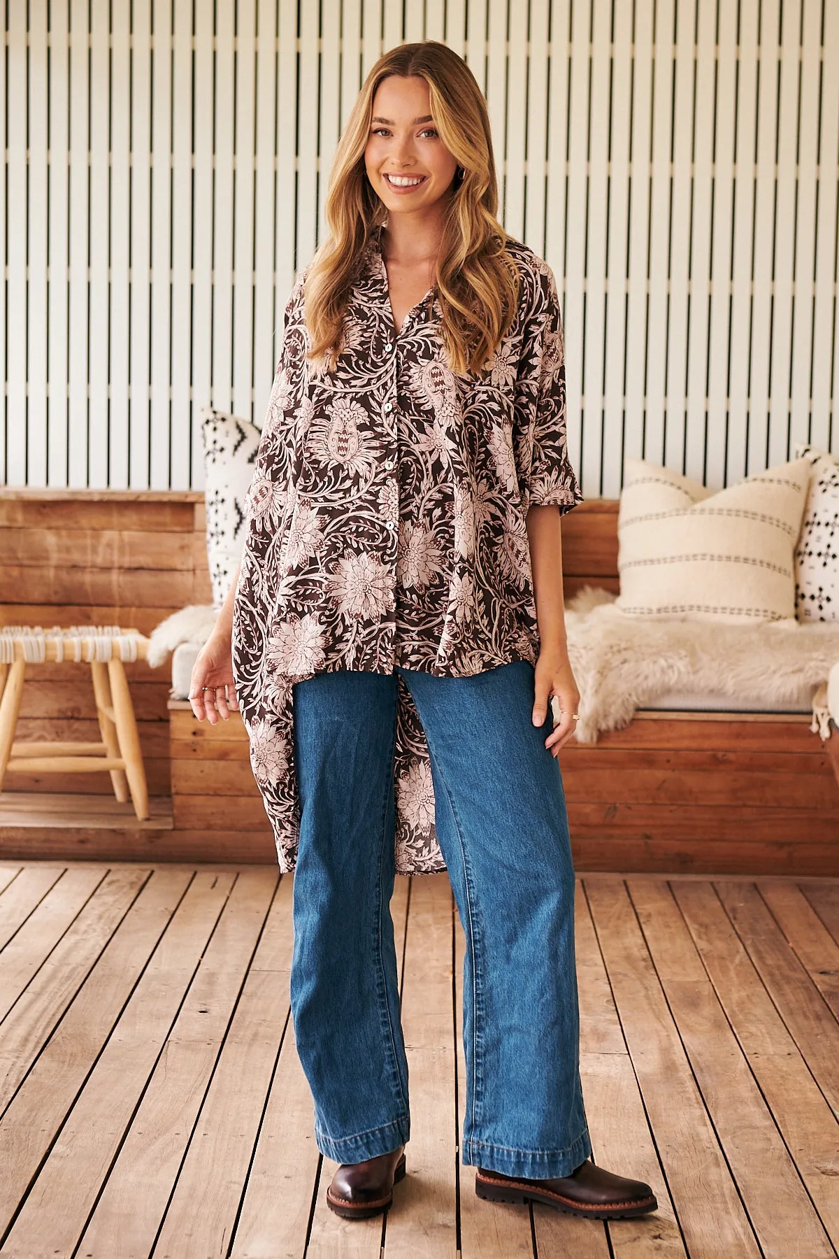 Che Shirt - Pink/Brown