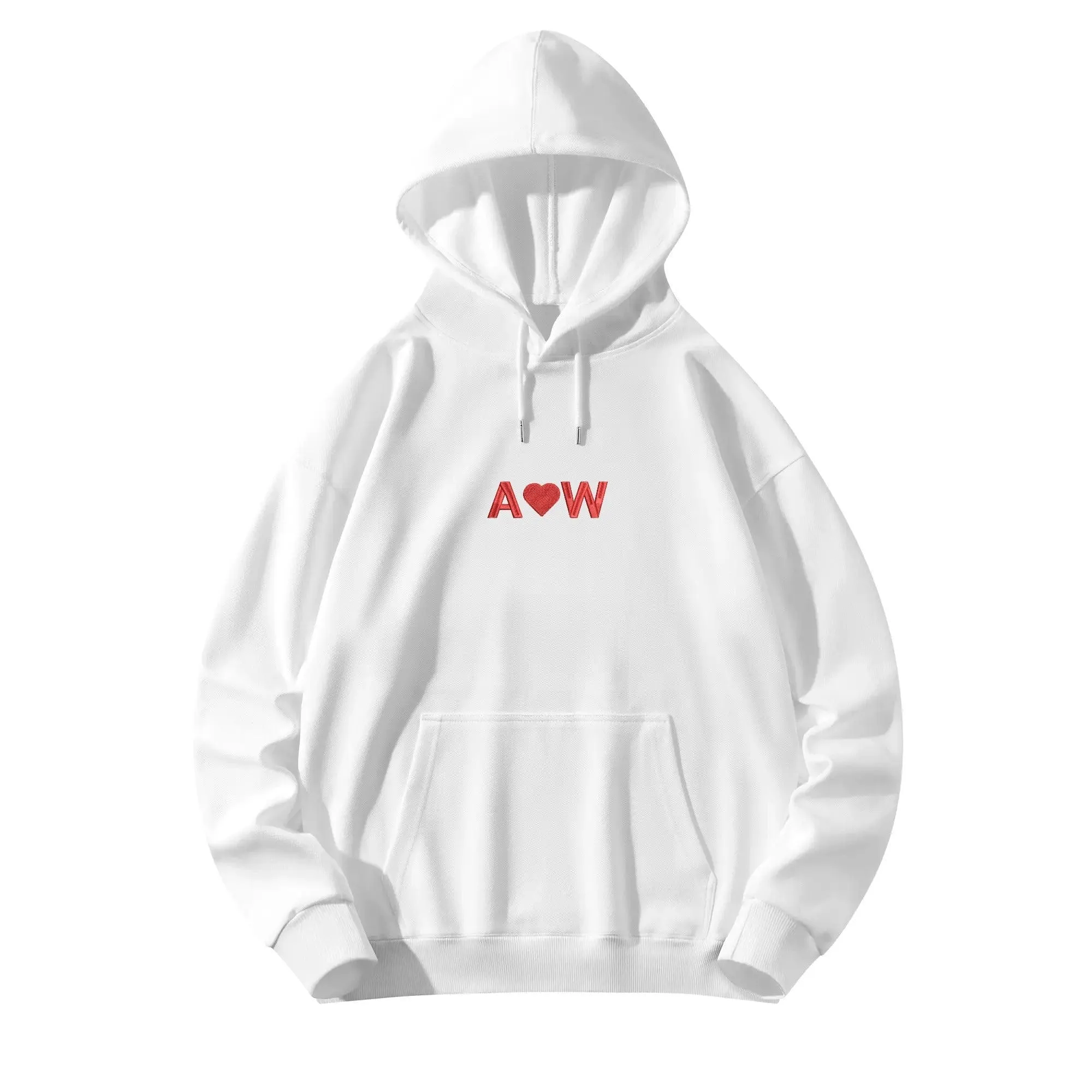 Custom Letter Number Text Unisex Embroidered Hoodie Personalized Sweatshirt