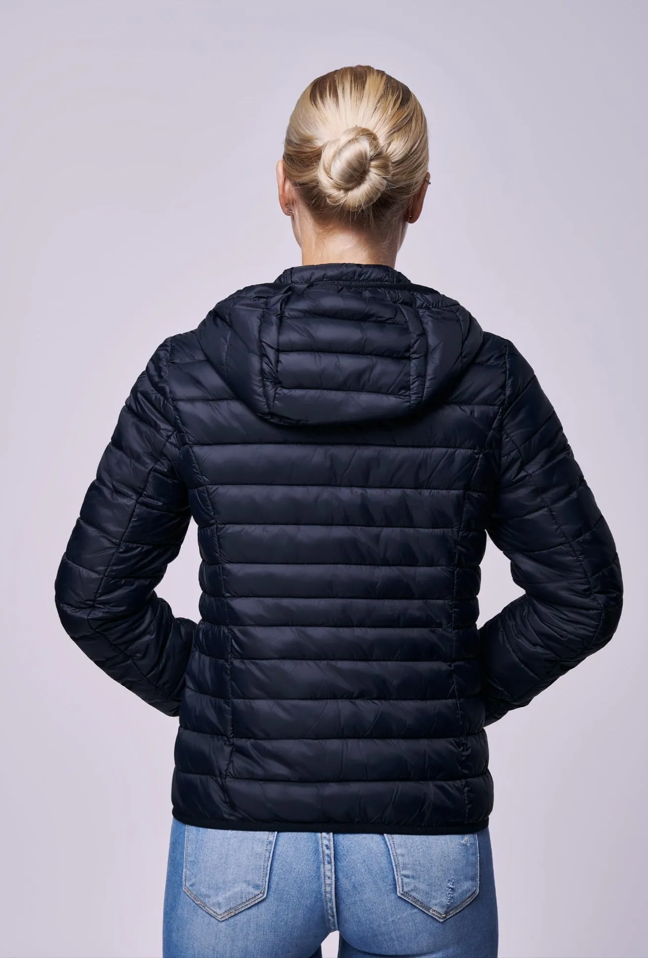 Elfy Vegan Down Short Jacket | Black