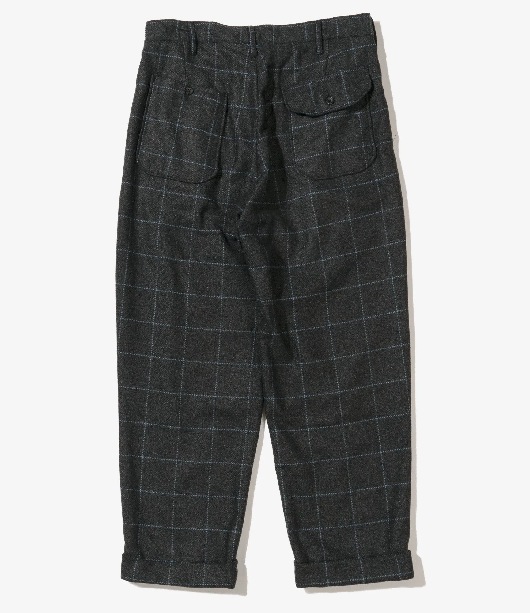 Engineered Garments Carlyle Pant - Charcoal/Lt. Blue Wool Poly Windowpane