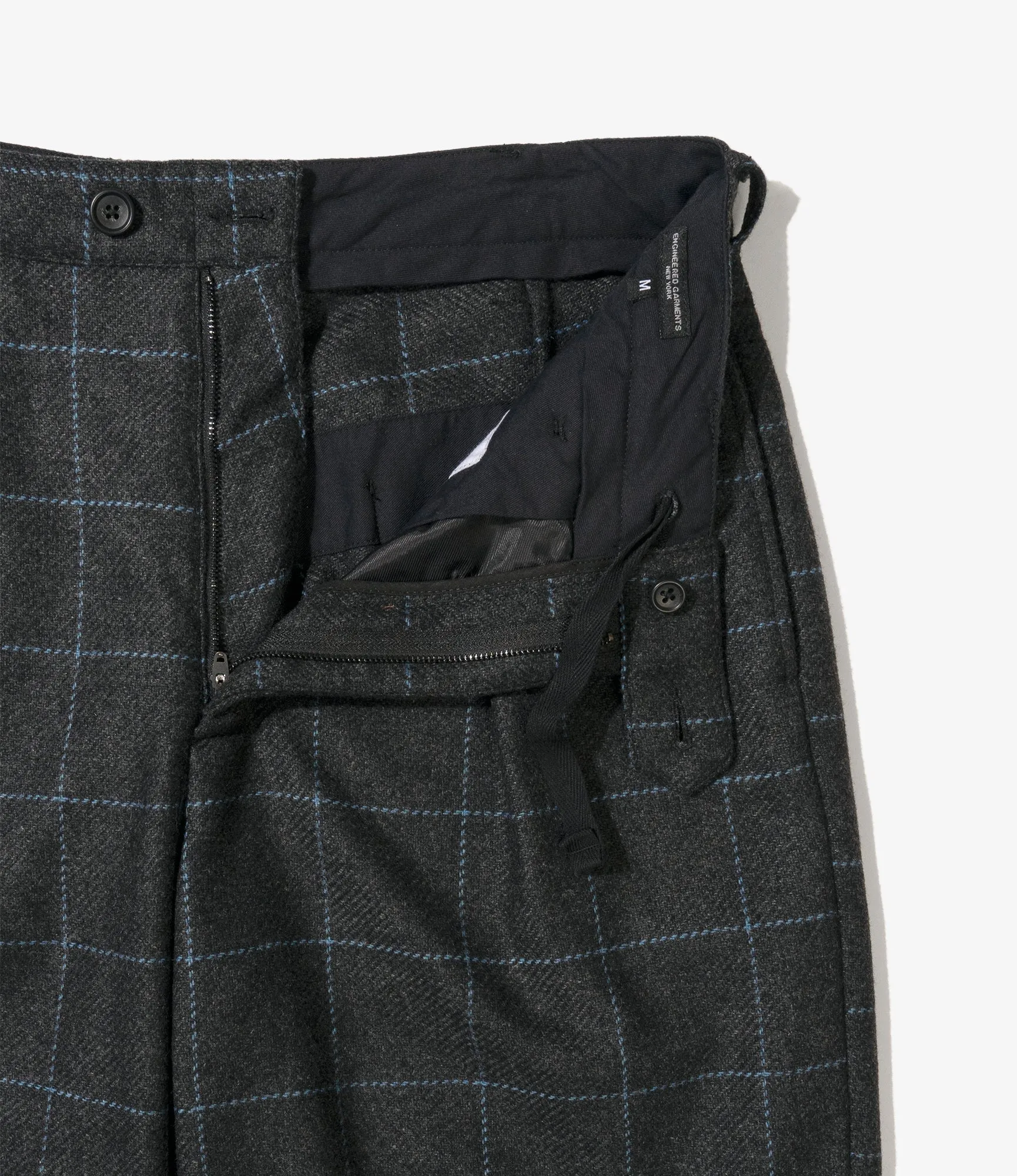 Engineered Garments Carlyle Pant - Charcoal/Lt. Blue Wool Poly Windowpane