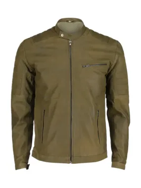 Green Biker Genuine Leather Jacket