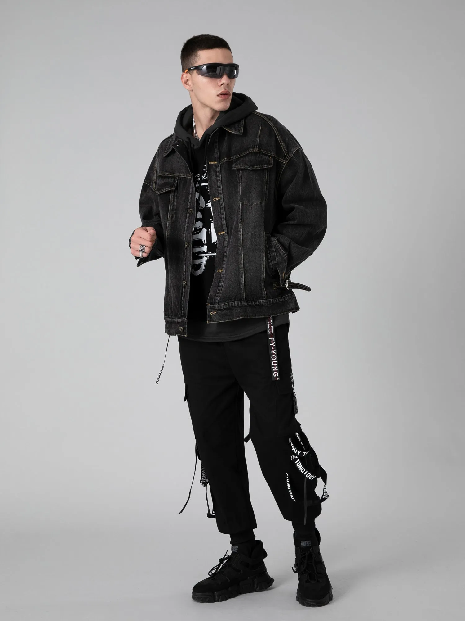 JUSTNOTAG Fashion Letter Cotton Turn-down Collar Jackets
