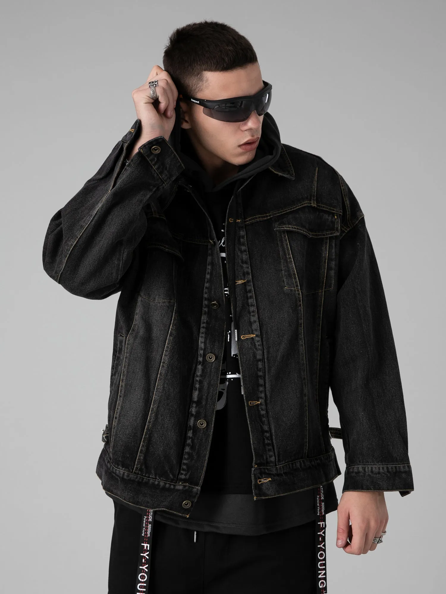 JUSTNOTAG Fashion Letter Cotton Turn-down Collar Jackets