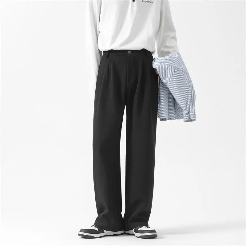 [Korean Style] 2 Colors Semi-Wide Full Length Pants