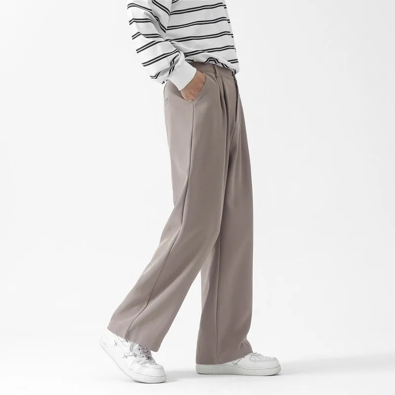 [Korean Style] 2 Colors Semi-Wide Full Length Pants