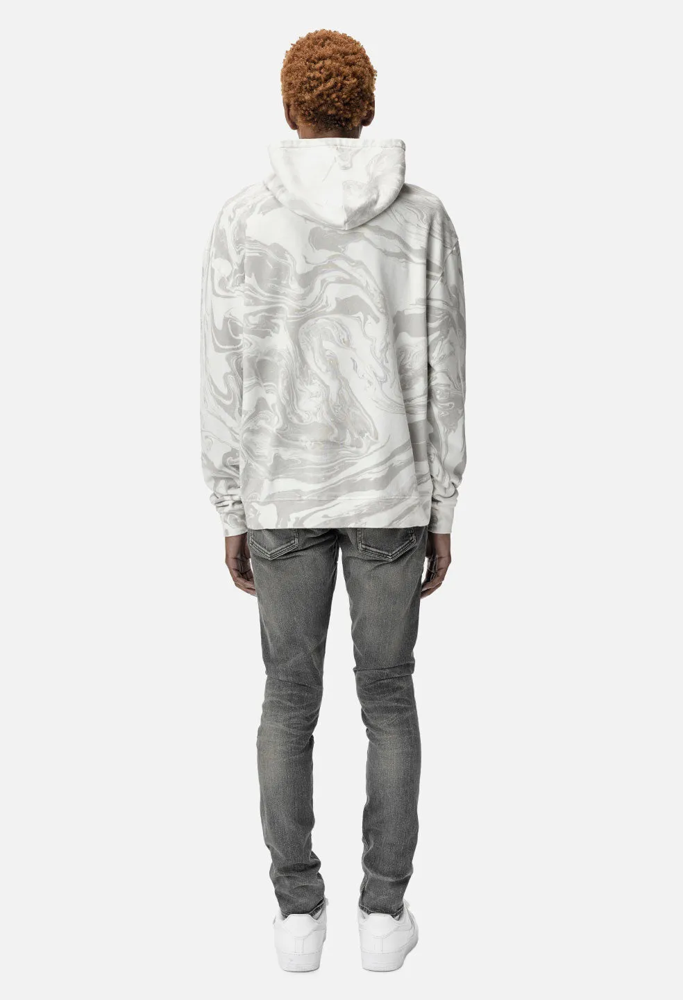 Marble Dye Hoodie / Grey
