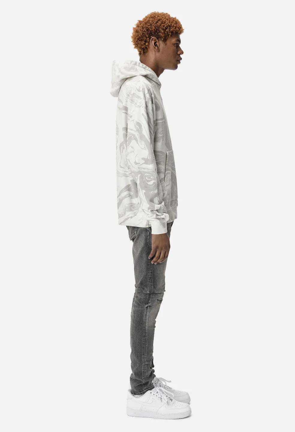 Marble Dye Hoodie / Grey