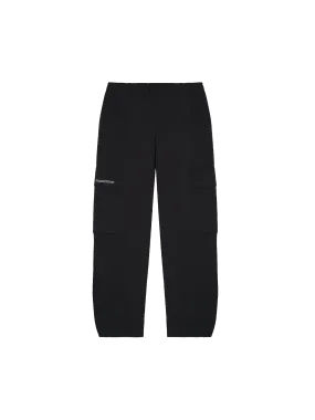 Mens Organic Cotton Linen Cargo Pants—black