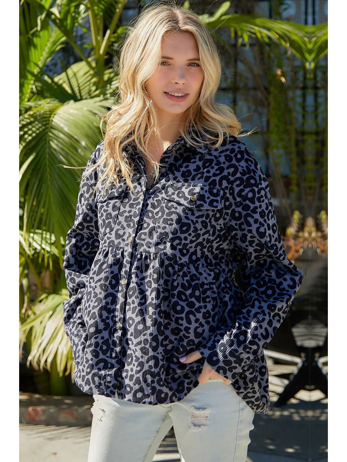 NicholesGifts Women Button Down Shirt Jacket