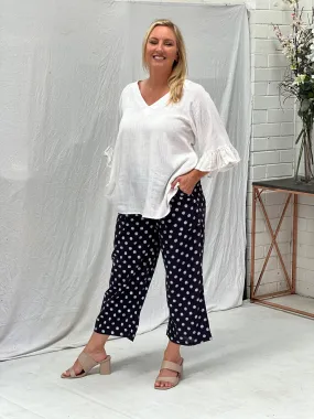 Niylah Spot Linen Pants