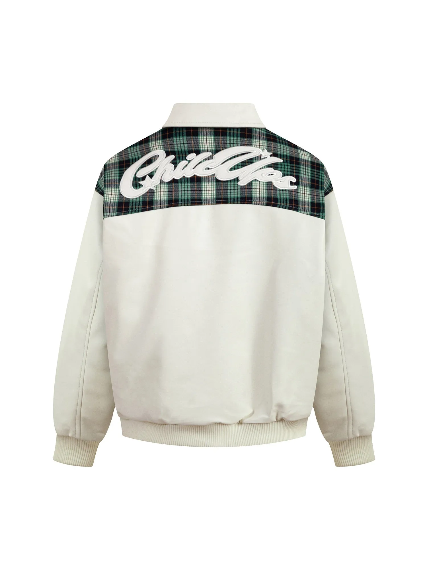 Patchwork PU Leather Quilted Jacket
