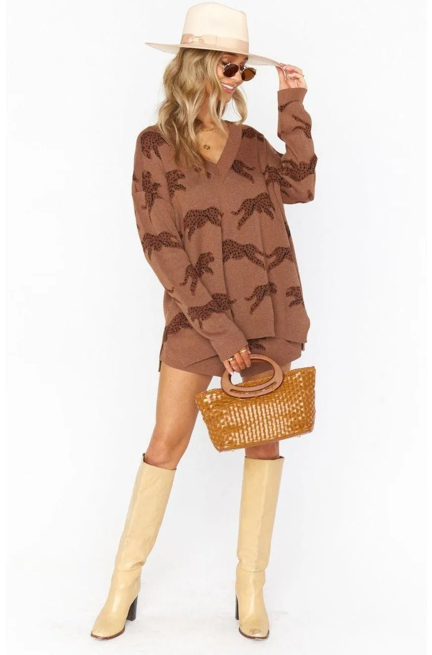 Show Me Your Mumu Jumping Cheetah Knit Boardwalk Shorts