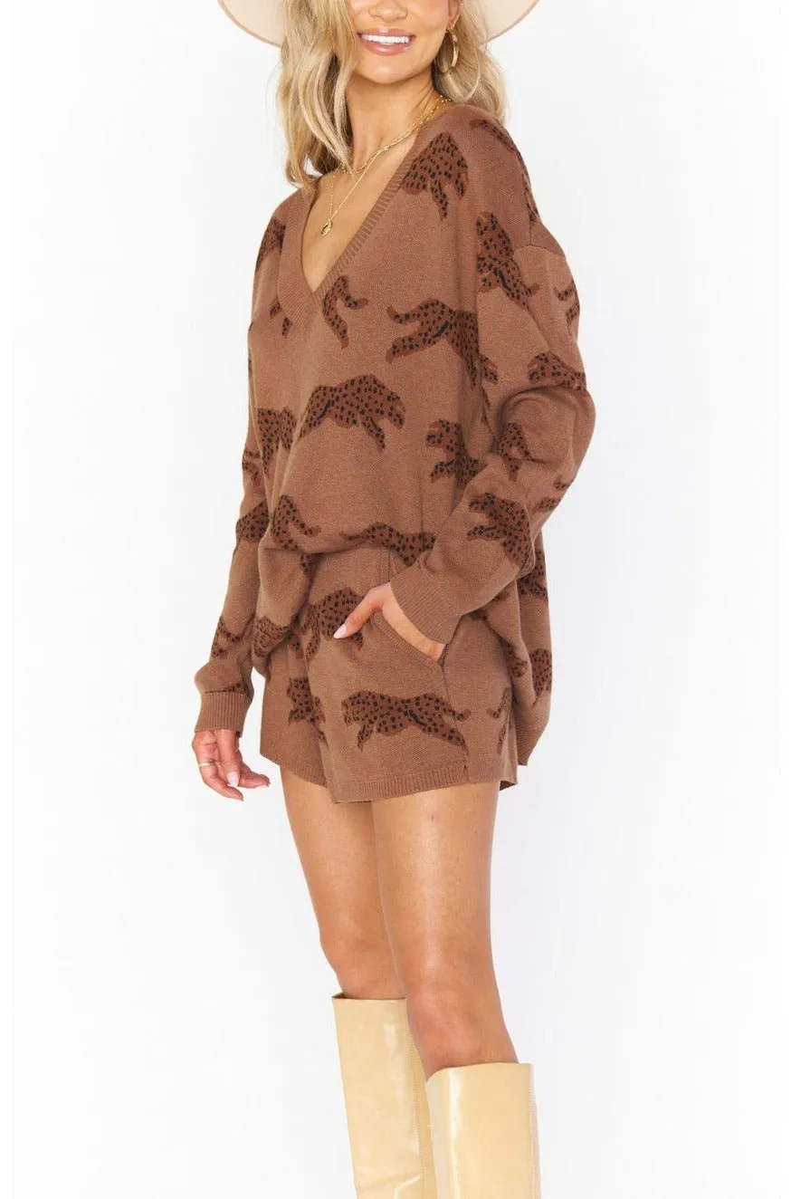 Show Me Your Mumu Jumping Cheetah Knit Boardwalk Shorts