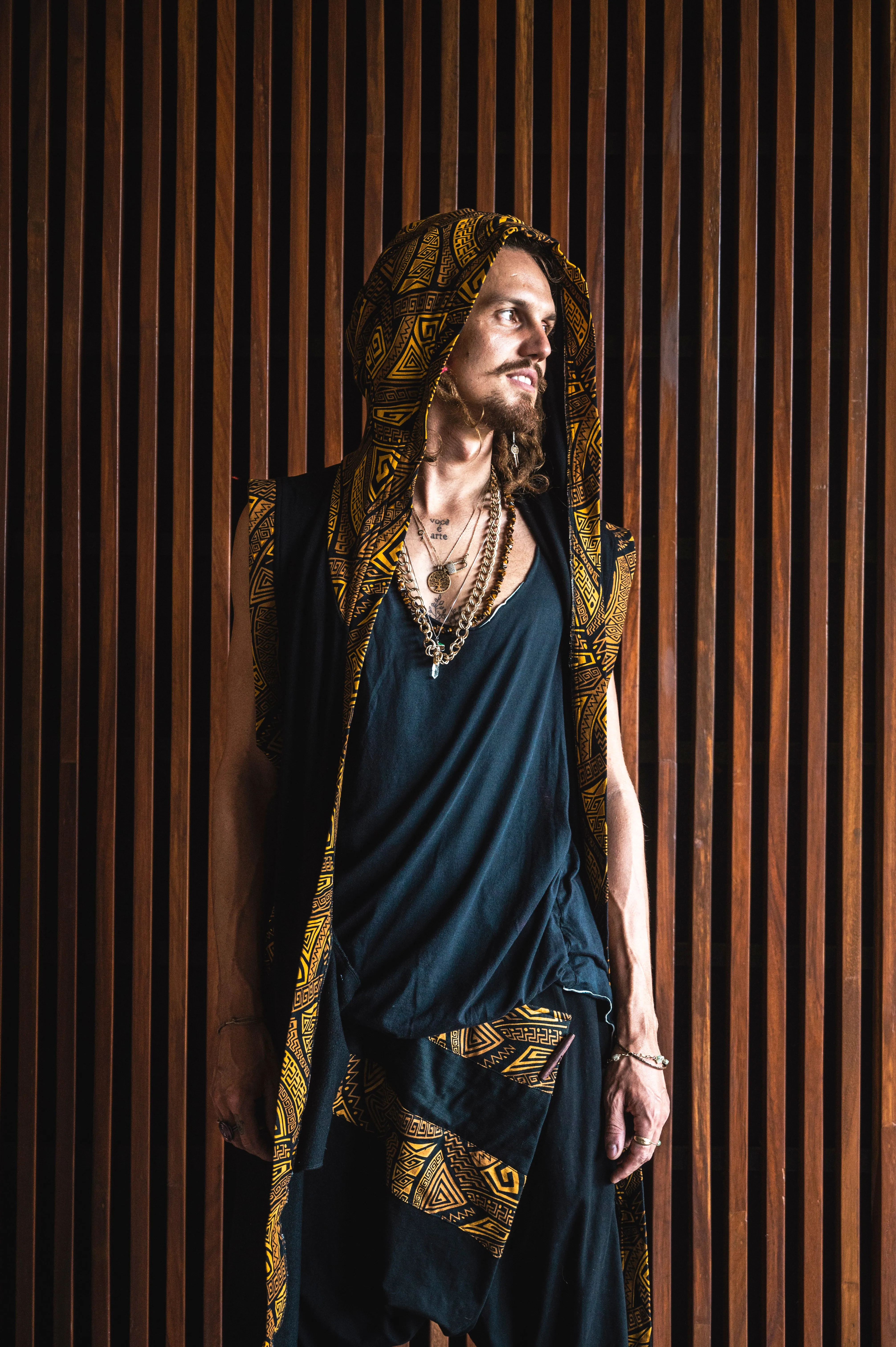 TAIKA WARRIOR - Hooded Jedi & Shamanic Style Burning Man Cape