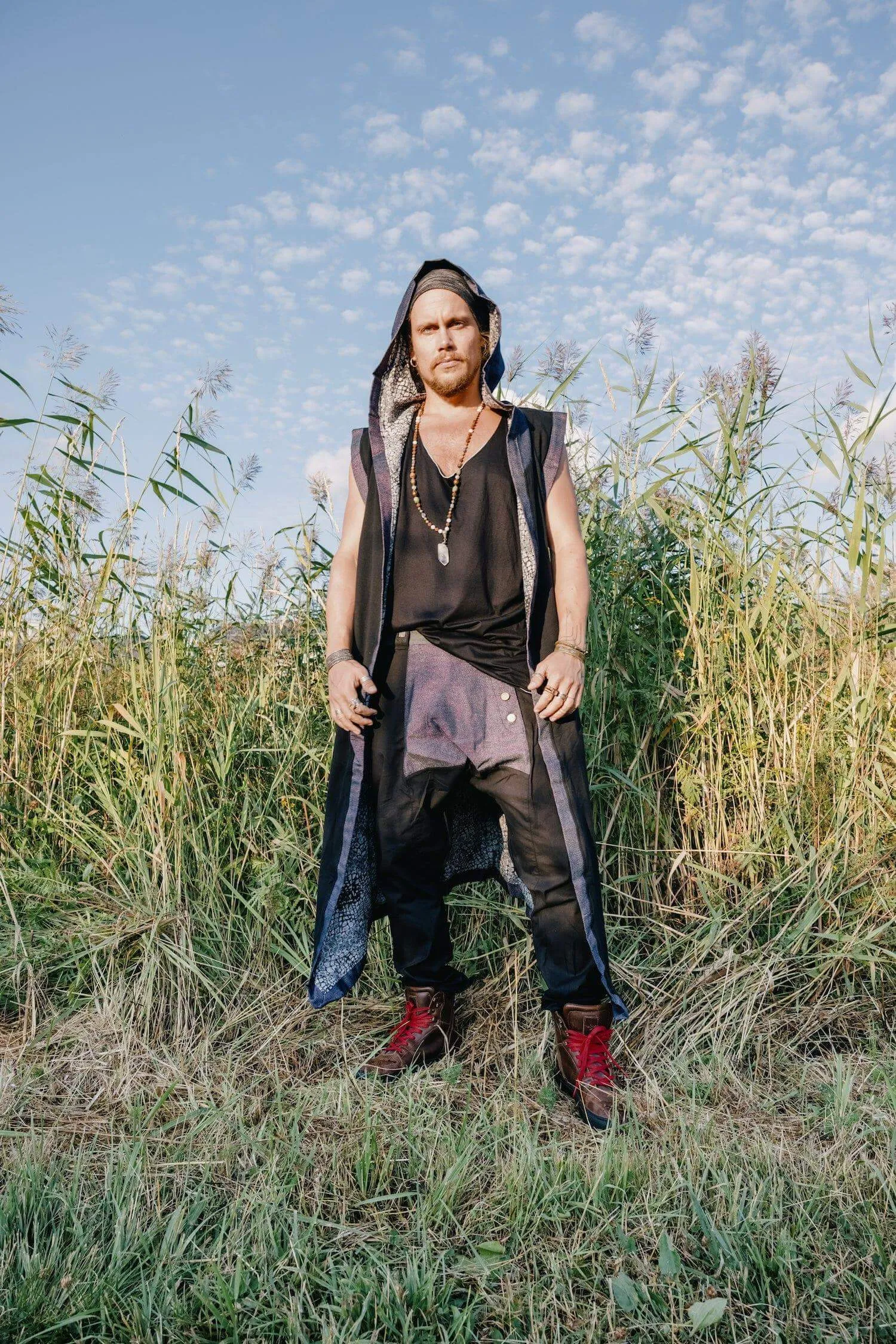 TAIKA WARRIOR - Hooded Jedi & Shamanic Style Burning Man Cape