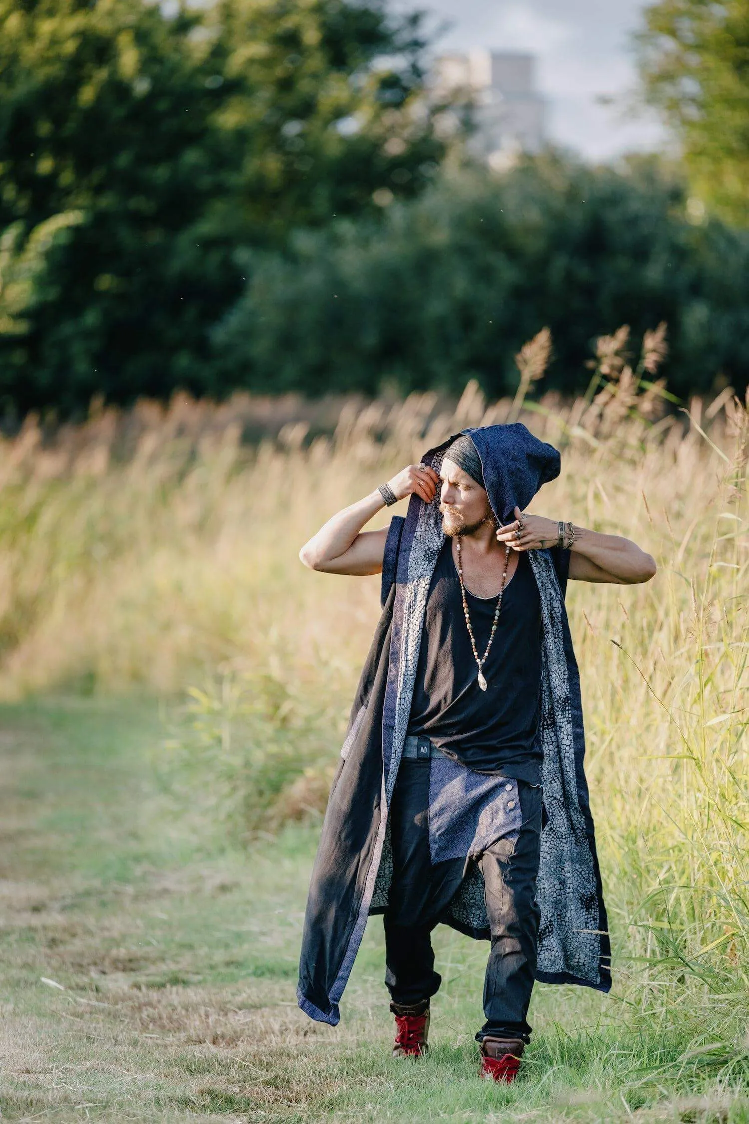 TAIKA WARRIOR - Hooded Jedi & Shamanic Style Burning Man Cape
