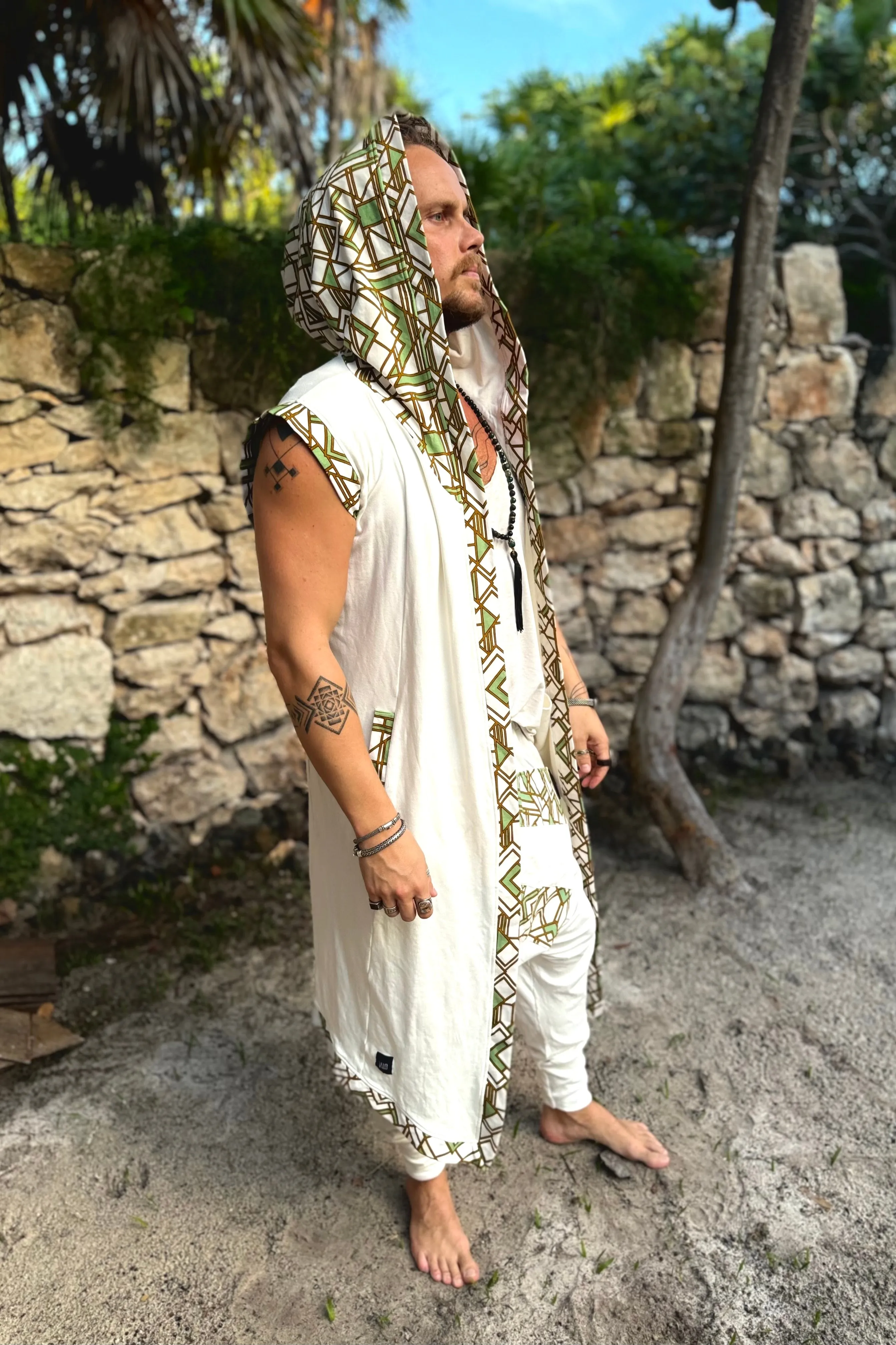 TAIKA WARRIOR - Hooded Jedi & Shamanic Style Burning Man Cape
