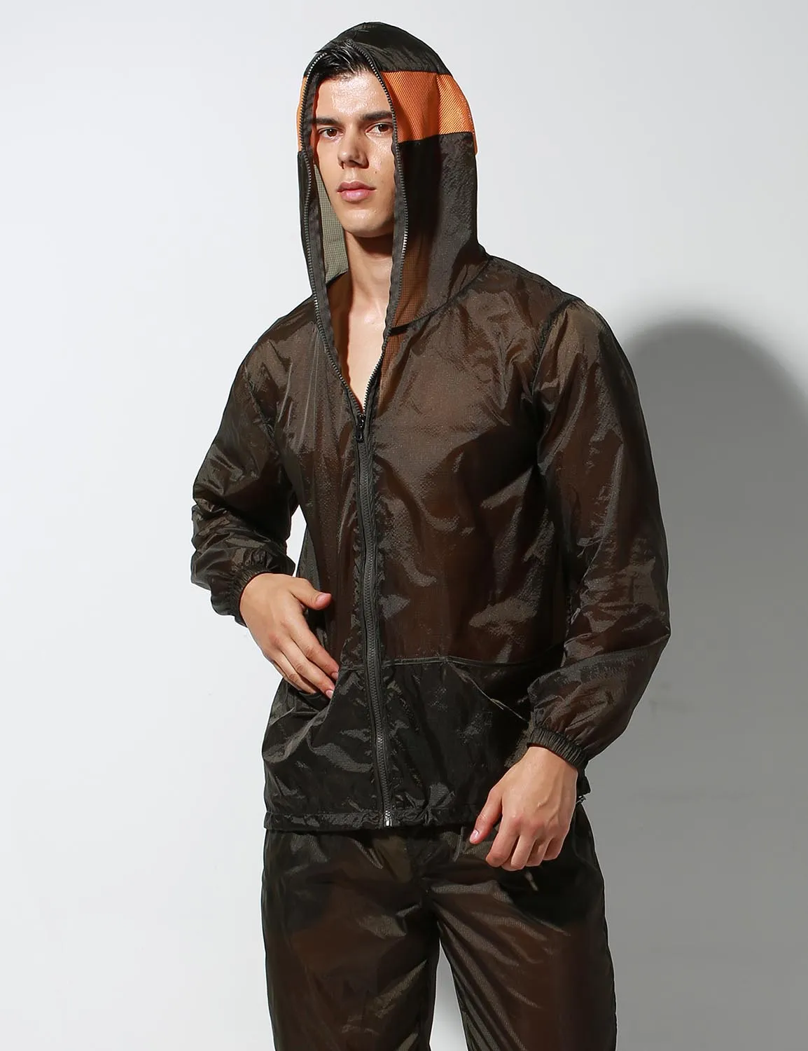 Translucent Quick-Dry Sport Long Sleeve Hooded Jacket S2902
