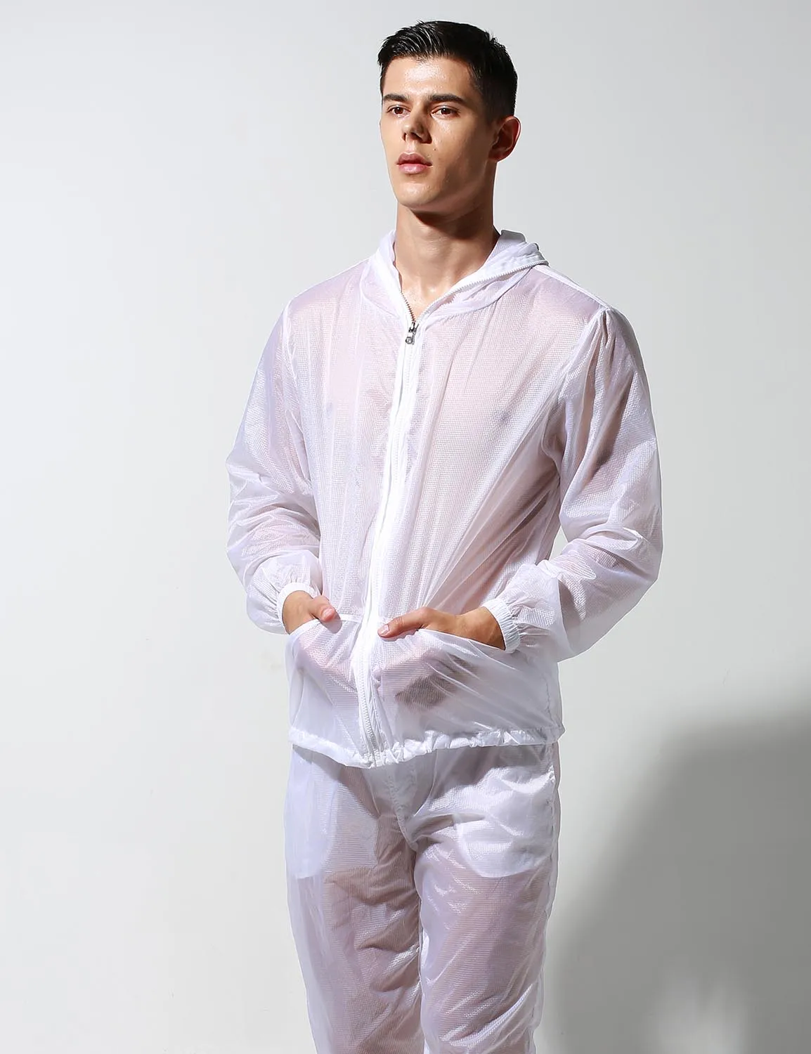 Translucent Quick-Dry Sport Long Sleeve Hooded Jacket S2902