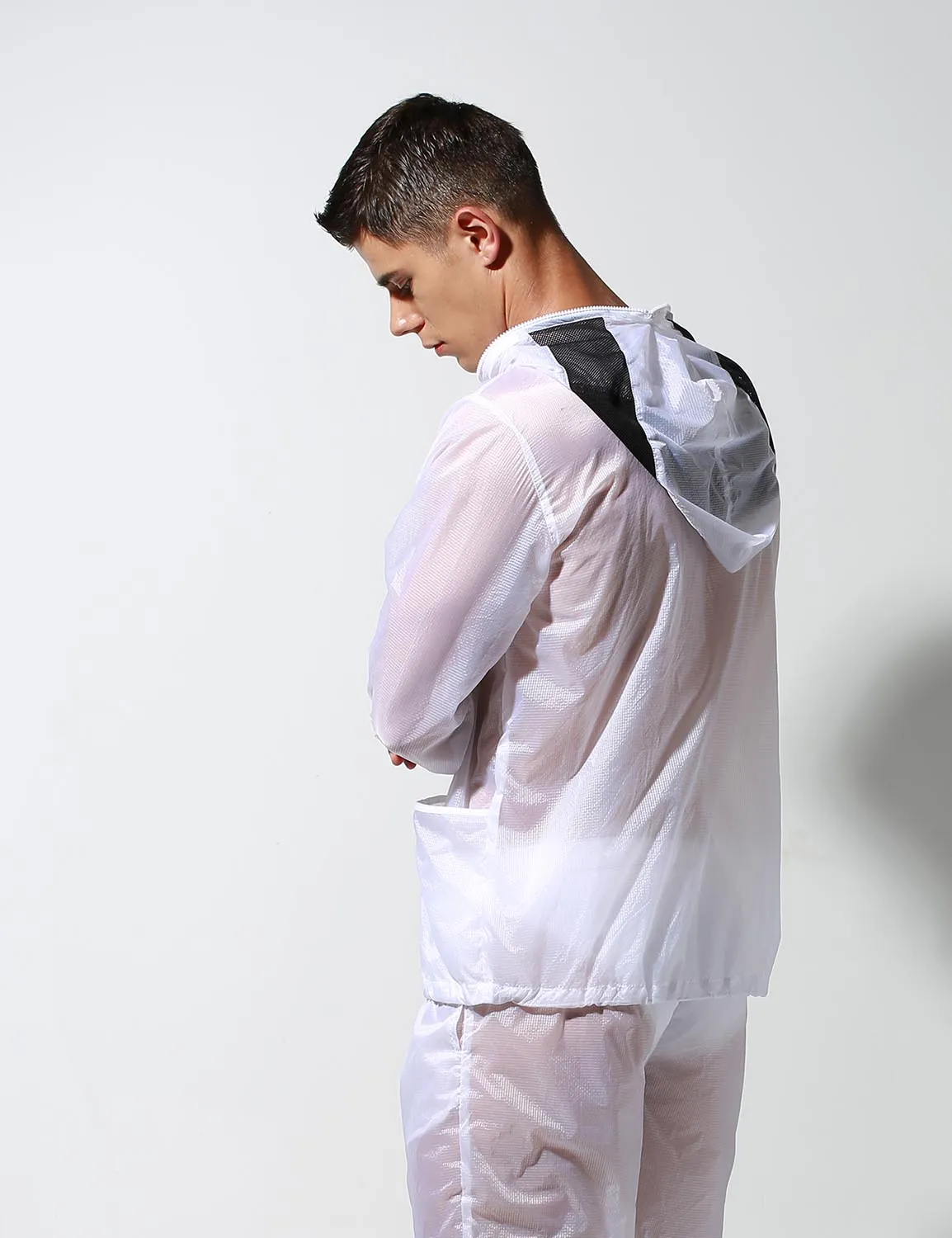 Translucent Quick-Dry Sport Long Sleeve Hooded Jacket S2902